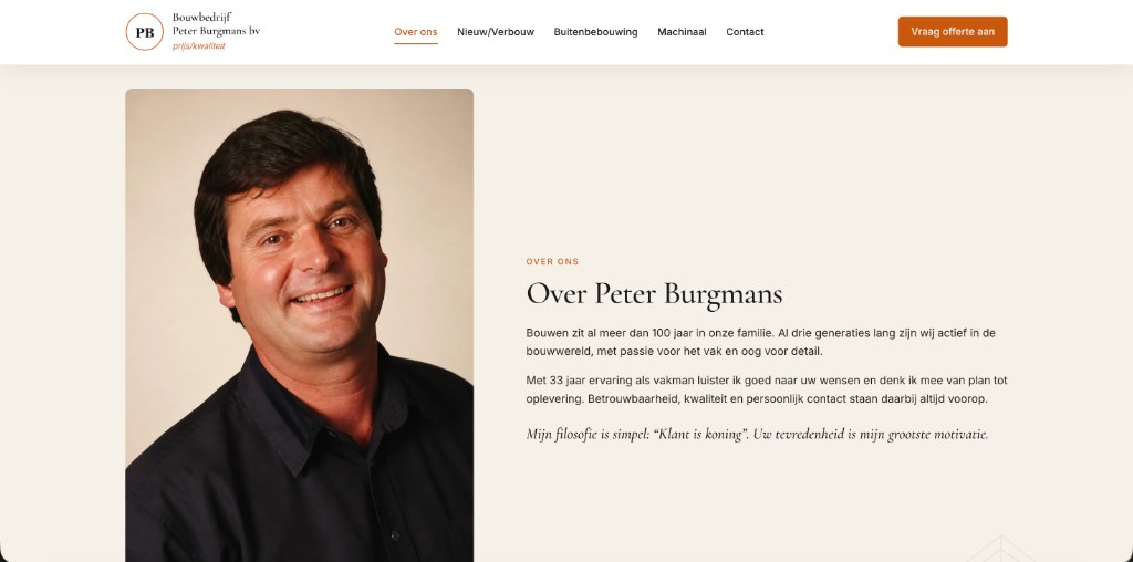 Over ons-sectie